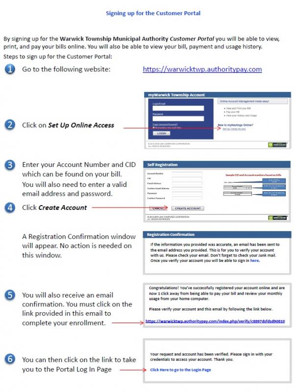 Image of payment portal instructions