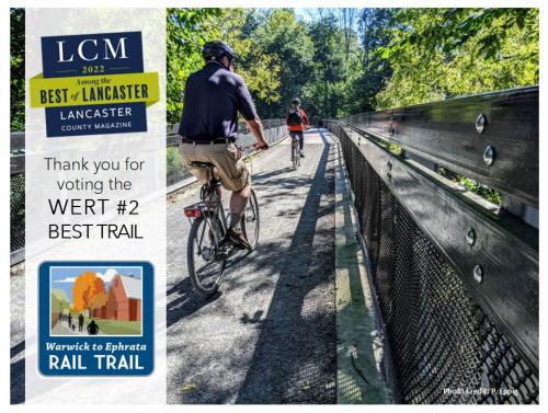 WERT voted 2nd place for 2022 Best of Lancaster for best trail image