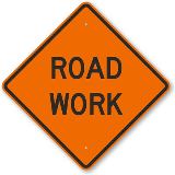 Road work sign image